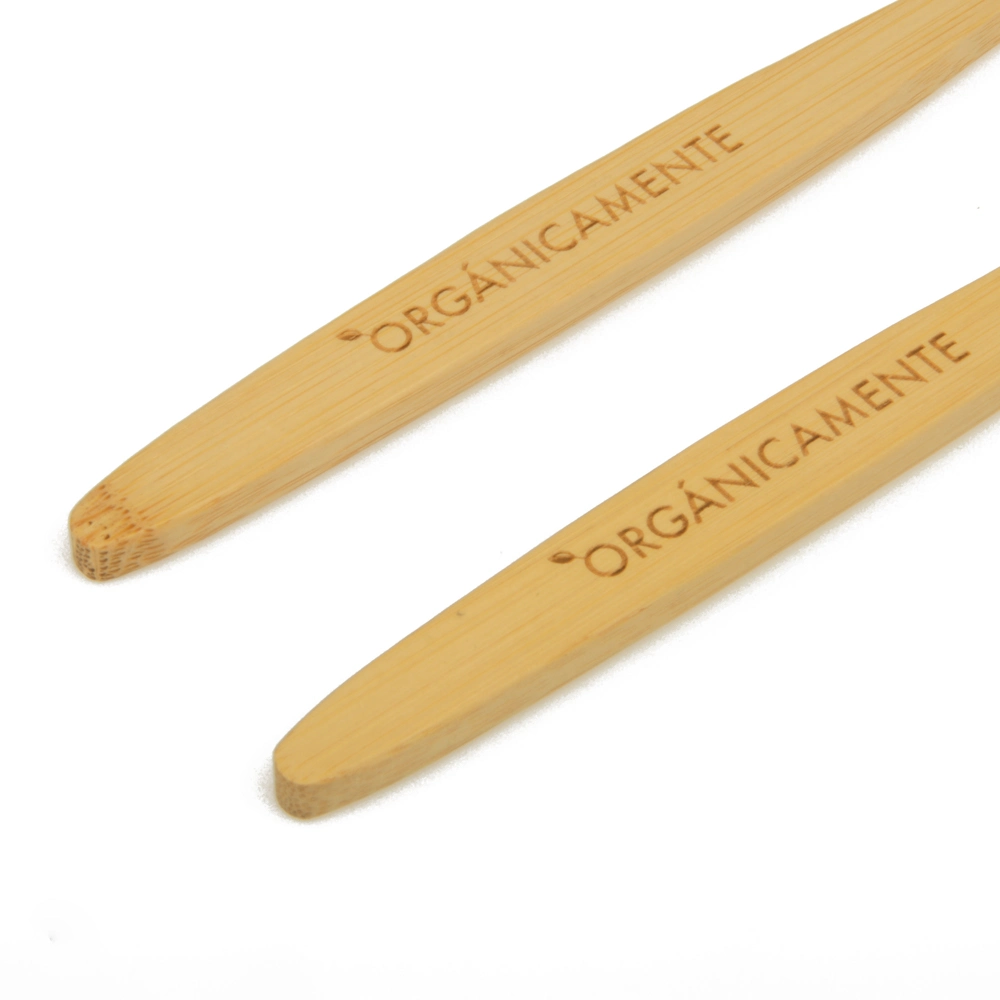 High Quality Customized Green Brush Head Oval Handle Bamboo Toothbrush