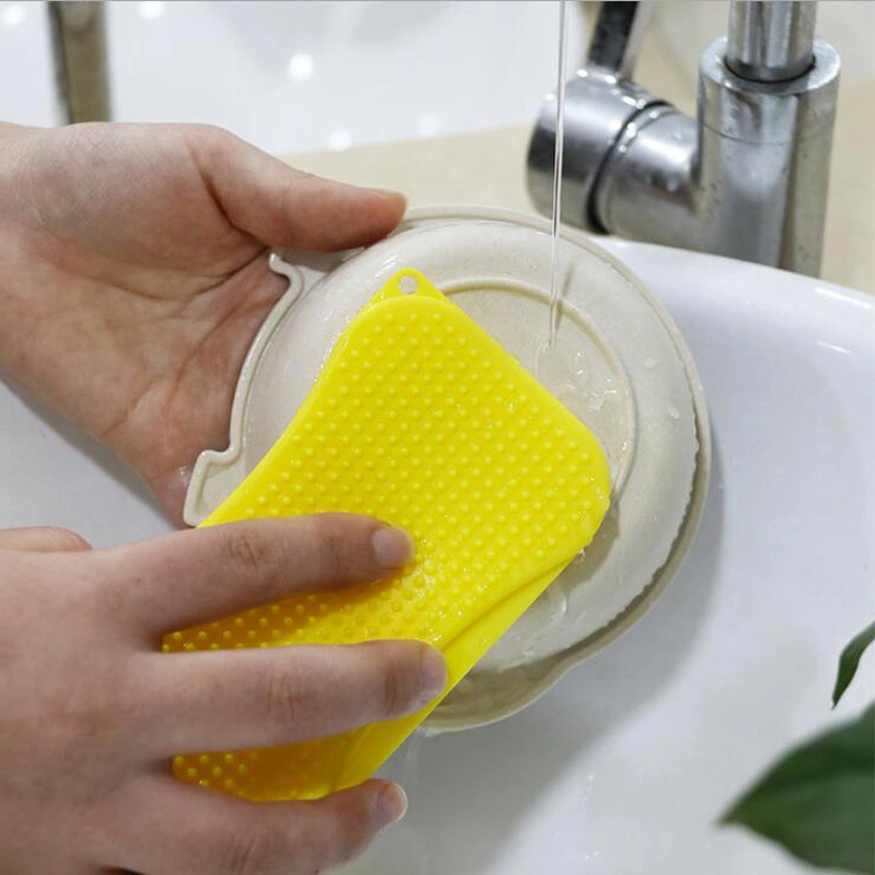 Multifunctional Silicone Sponge Dish Washing Scrubber Scraper Built-in Soap Dispenser Food Grade Anti-Bacterial Cleaning Tool Kitchen Gadgets Brush Esg11989