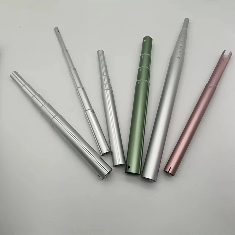 China Factory Custom Monopod Selfie Stick Metal Parts Telescopic Pole Anodized Black Extension Stainless Steel Tube