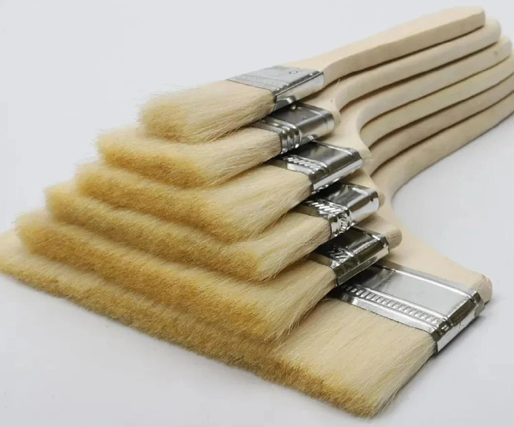 Pure Bristle Long Wooden Bent Handle Radiator Multi Angle Paint Brush