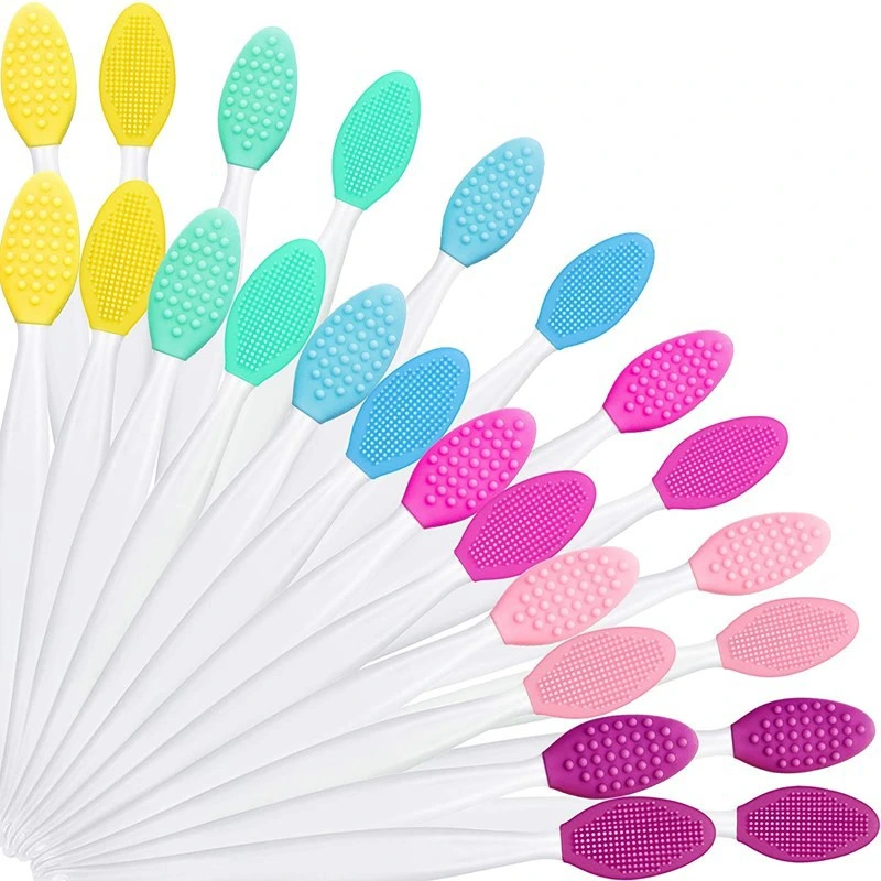 Exfoliating Lip Brush Nose Cleaning Brush Double-Side Soft Silicone Lip Scrub Cosmetic Silicone Brush