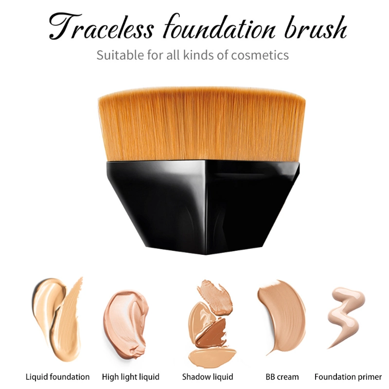 Flat Top Kabuki Foundation Brush Six Corners Facial Brush Body Brush for Blending Liquid Cream