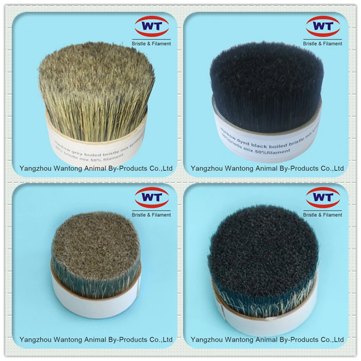 60% Tops Pure Natural High Quality Boiled Bristle Mixed Synthetic Monofilament for Brush Making