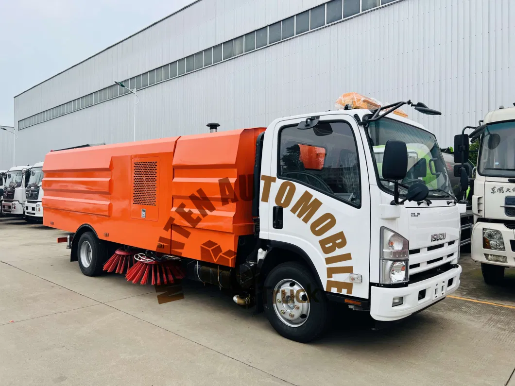 Isuzu Kv600 10tons Road Floor Cleaning Machine Road Sweeping Vacuum Automatic Dumping Floor Sweeper Truck