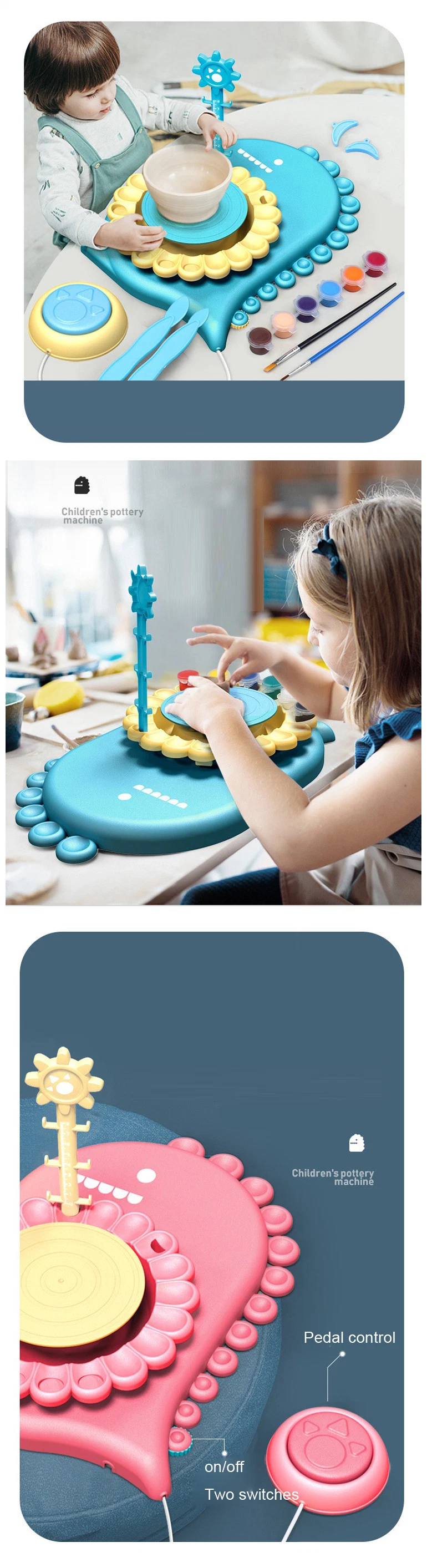 Kids Gift Ceramic Craft Pottery Machine Making Teaport Plastic Kids Game Machine Ceramic Painting Toy Intellectual Toys