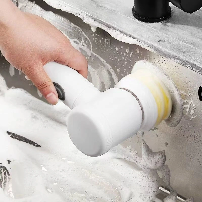 Rechargeable Kitchen Dishwashing Sink Cleaner Bathroom Bathtub Spin Scrubber Electric Cleaning Brush