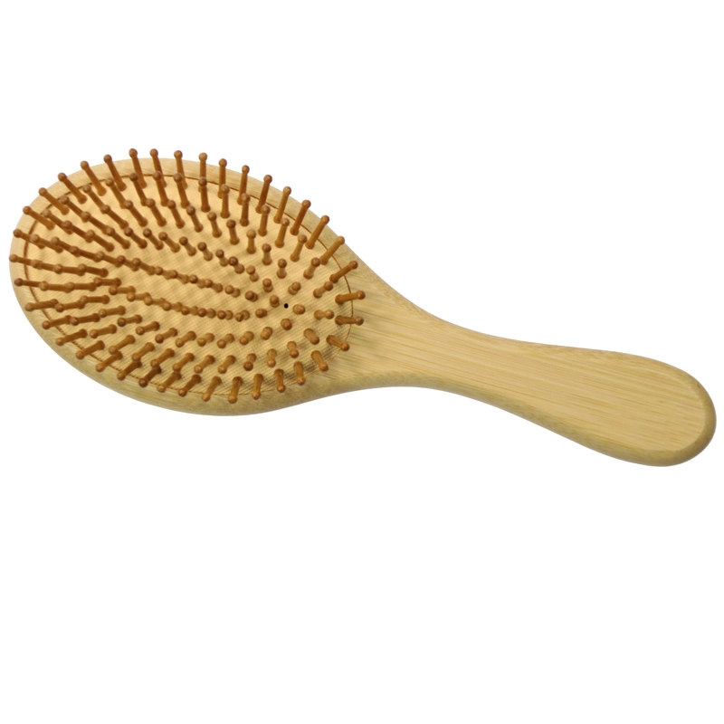 Custom Brushes Logo Top Quality Bamboo Oval Hair Paddle Detangle Wooden Brush