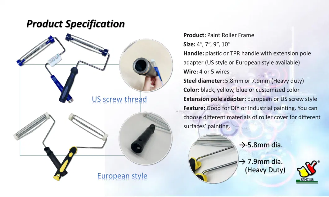 Best Selling 5 Wire Cage Heavy Duty Paint Roller Frame with TPR Handle with Different Size