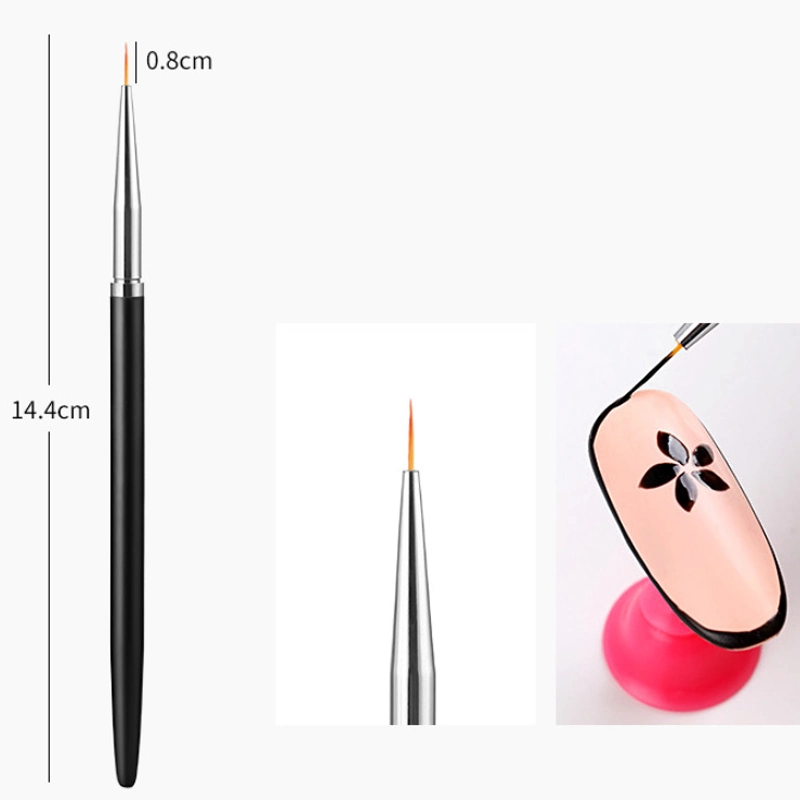 3PCS/Set Painting Drawing Flower Pen Metal Handle Nail Art Liner Brushes