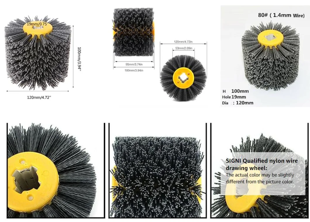 Abrasive Wire Drawing Burnishing Wheel Drum Polishing Brush for Wooden Furniture