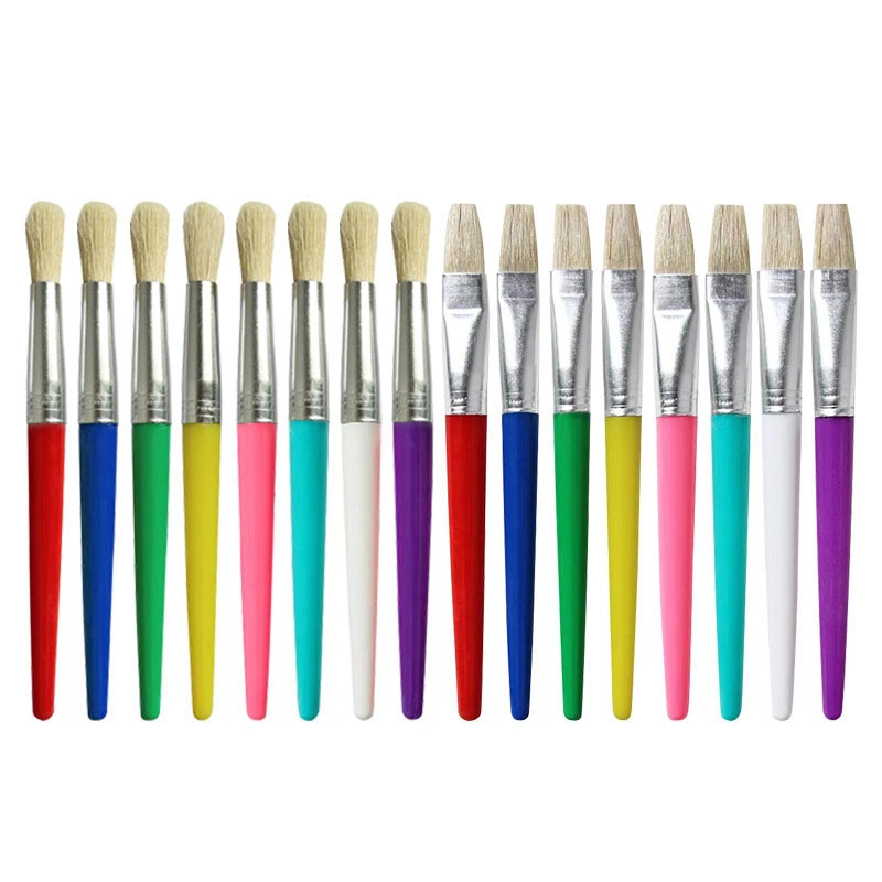 Nylon Head Plastic Bristles Painting Pen Oil Paint Brushes Children Painting Tool