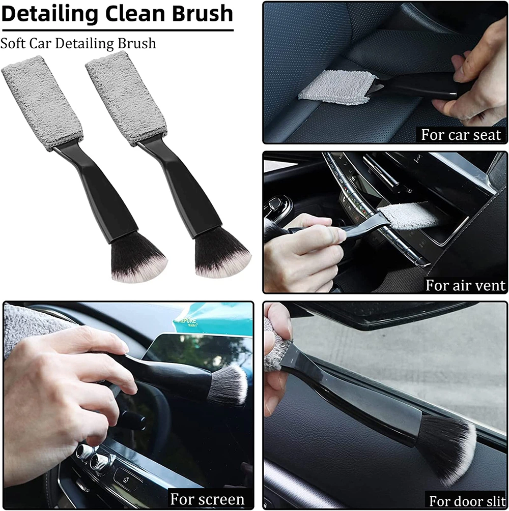 Double Head Car Detailing Interior Auto Brushes for Car Air Vents Dashboard Screen Clean Brush