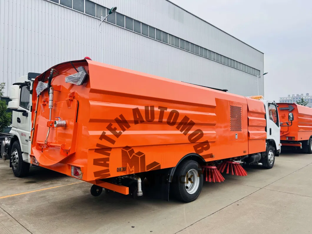 Isuzu Kv600 10tons Road Floor Cleaning Machine Road Sweeping Vacuum Automatic Dumping Floor Sweeper Truck