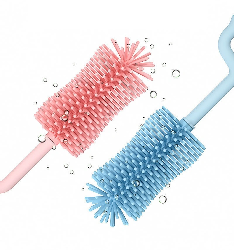 New 360 Degree Rotation Cleaning Baby Milk Bottle Silicone Brush Set Tools Pacifier Feeding Bottle Brush