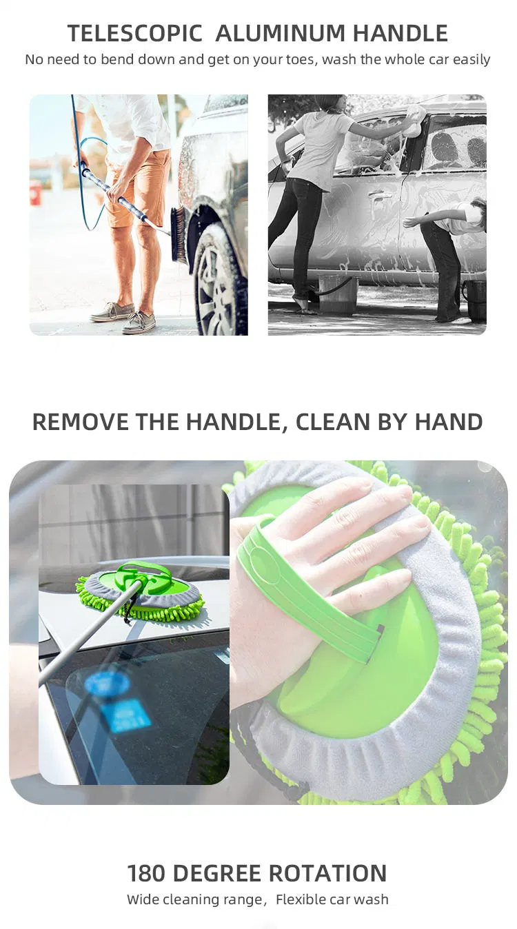 Car Exterior Cleaning Washing Chenille Clean Brush with Handle