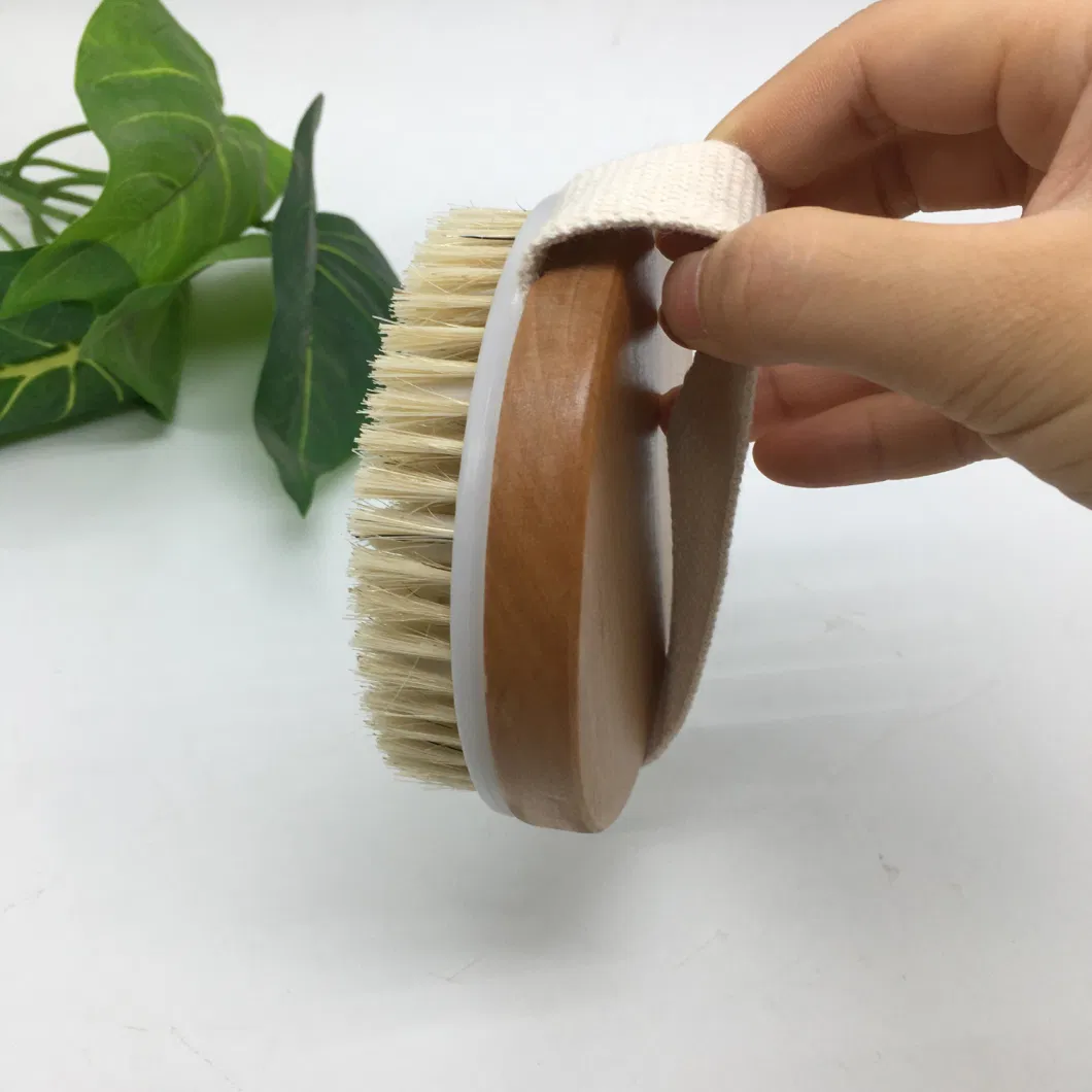 Wood Body Bath Shower Round Massage Brush