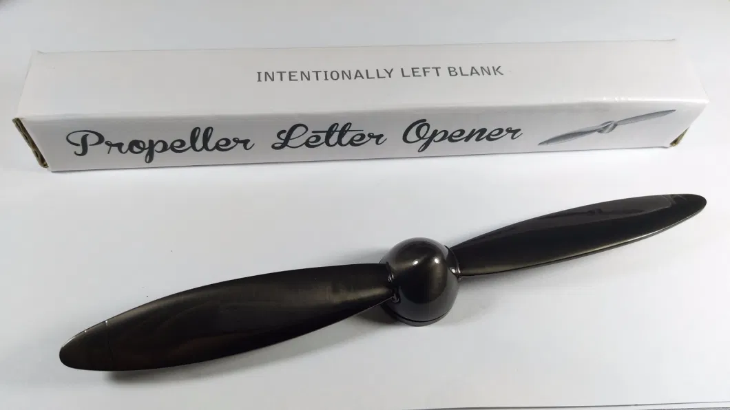 Gun Plating Black Metal Propeller Letter Opener