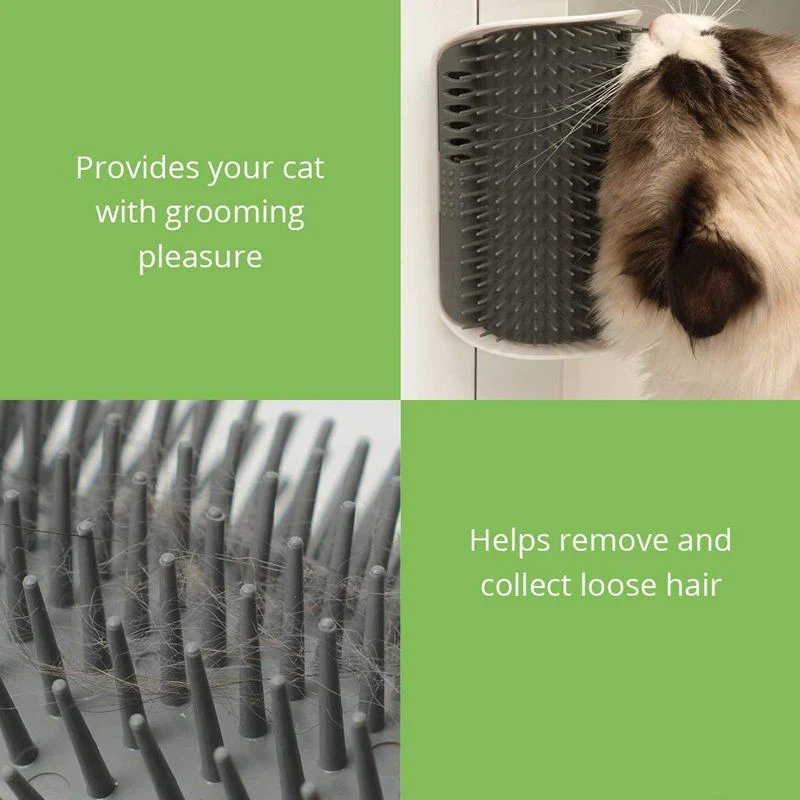 Hot Selling Silicone Self Grooming Brush for Cats Wall Corner Massage Cat Combs Brush