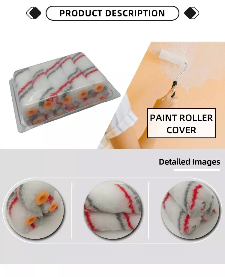 Factory Direct Sale 4&quot; Professional Wall Painting Tools Mini Roller Brush Roller Refill