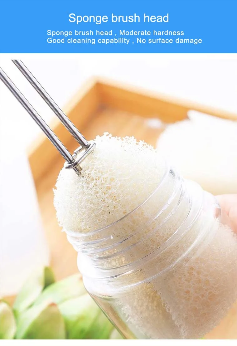 Free Samples for OEM ODM Kitchen Spot Cup Brush Cup Clean Sponge Long Handle Glass Brush Bottle