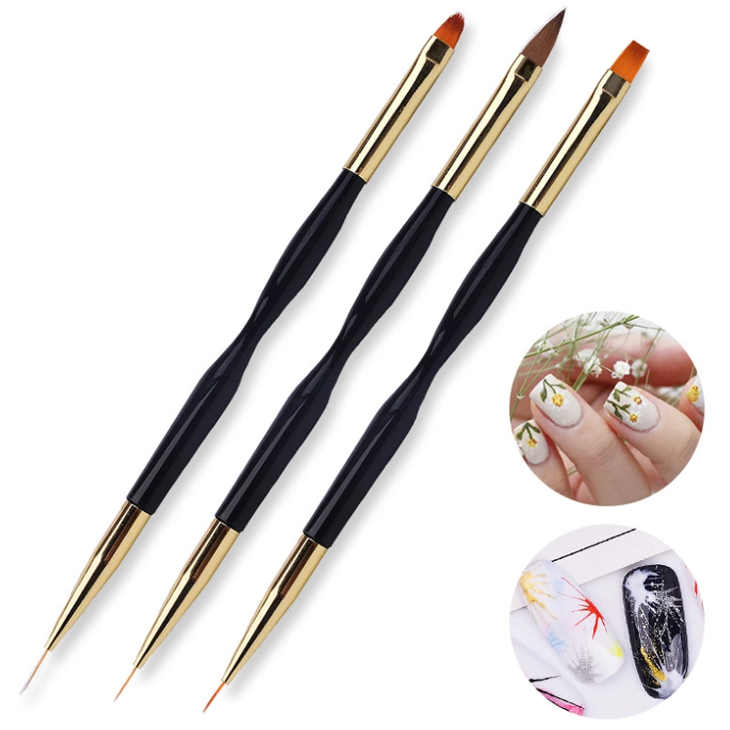 Stripe Manicuring Ultra-Thin Line Drawing Pen Double Head UV Nail Art Gel Brushes Tools