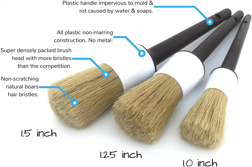 3 PCS Auto Car Detailing Brush Set Car Interior Cleaning Kit for Sale