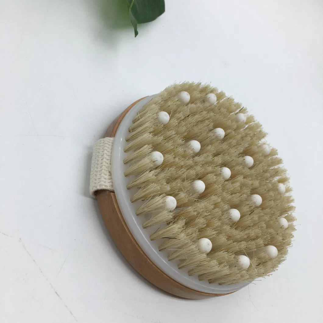 Wood Body Bath Shower Round Massage Brush