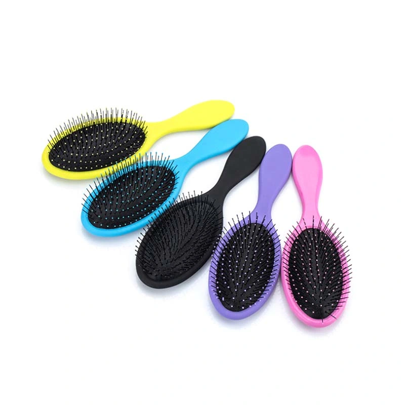 Amazon Hot Sales Logo Printing Cushion Oval Hairbrush Detangling Hair Brush Private Label Plastic Wet Hair Brush