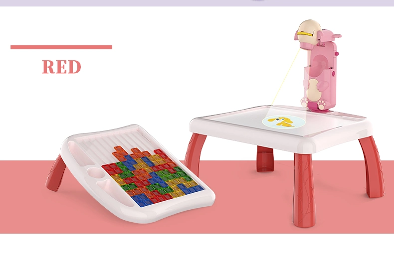 Qstoys Good Quality Battery Operated 3 in 1 Camera Drawing Board Painting Game Drawing Projector Table Toys for Kids