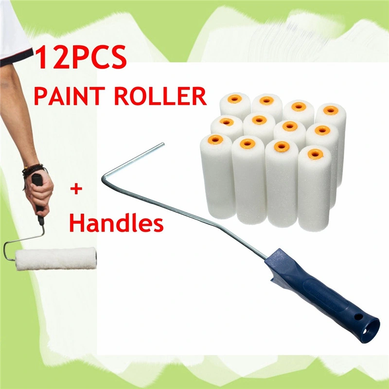 13PCS/Set 100mm Handles Craft Paint Foam Rollers Brush