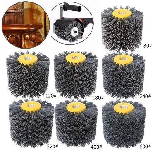 Abrasive Wire Drawing Burnishing Wheel Drum Polishing Brush for Wooden Furniture