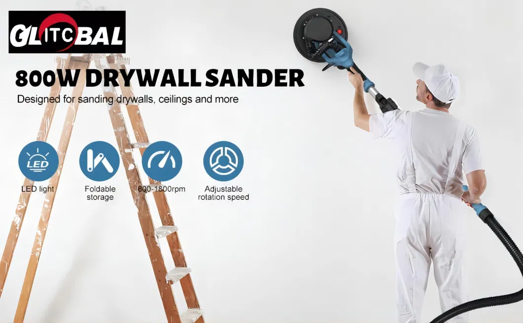 Professional-Extension Foldable-Long/Short Reach Pole-Electric Drywall Sander/Wall Polishing/Polisher Machine-Power Tools