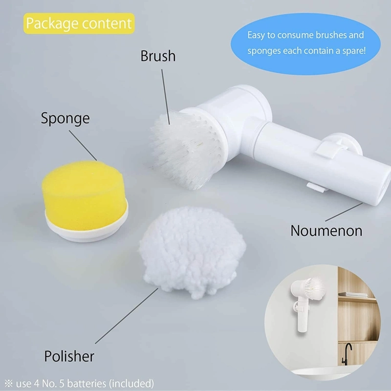 Rechargeable Kitchen Dishwashing Sink Cleaner Bathroom Bathtub Spin Scrubber Electric Cleaning Brush