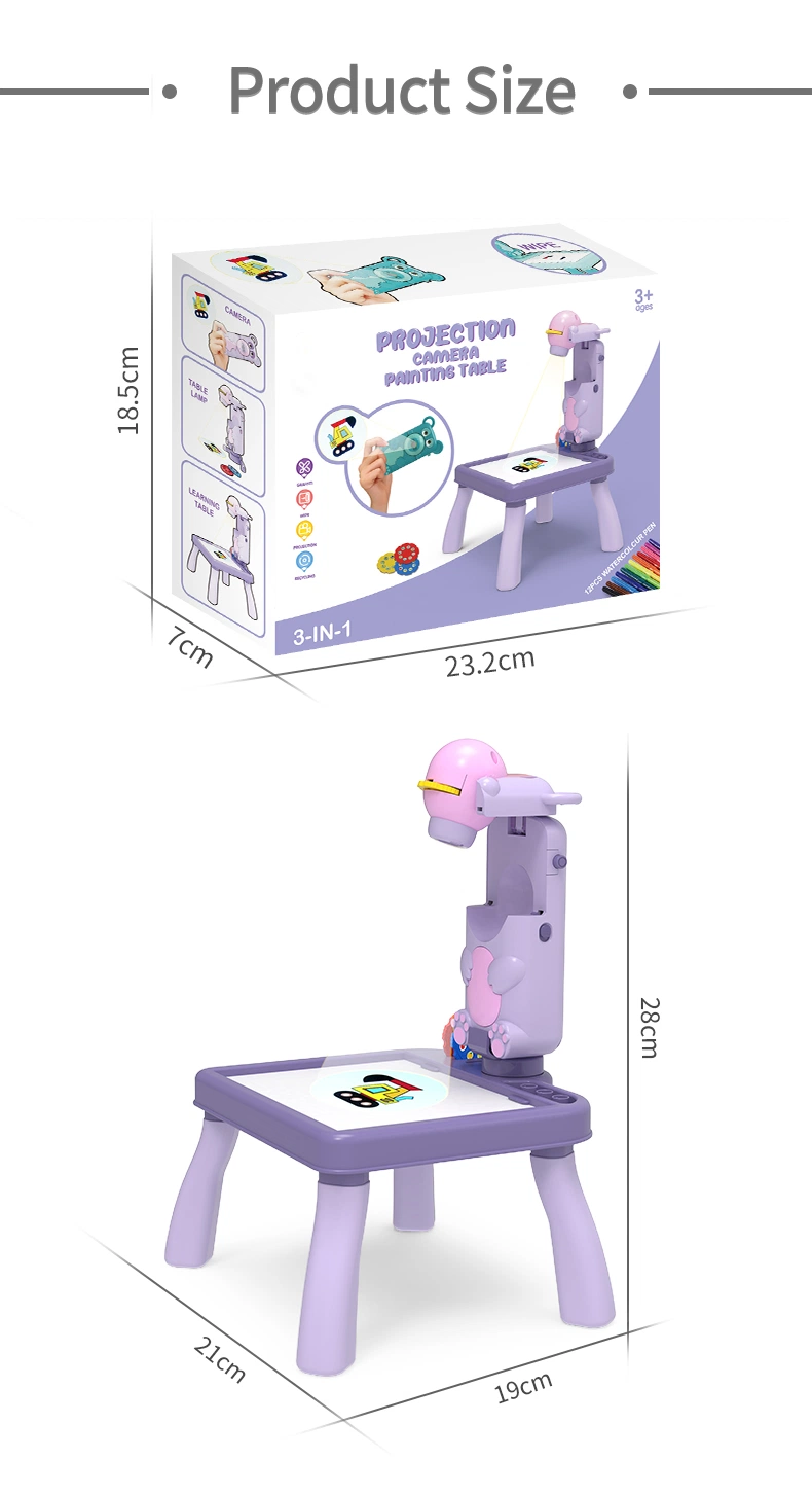 Qstoys Good Quality Battery Operated 3 in 1 Camera Drawing Board Painting Game Drawing Projector Table Toys for Kids