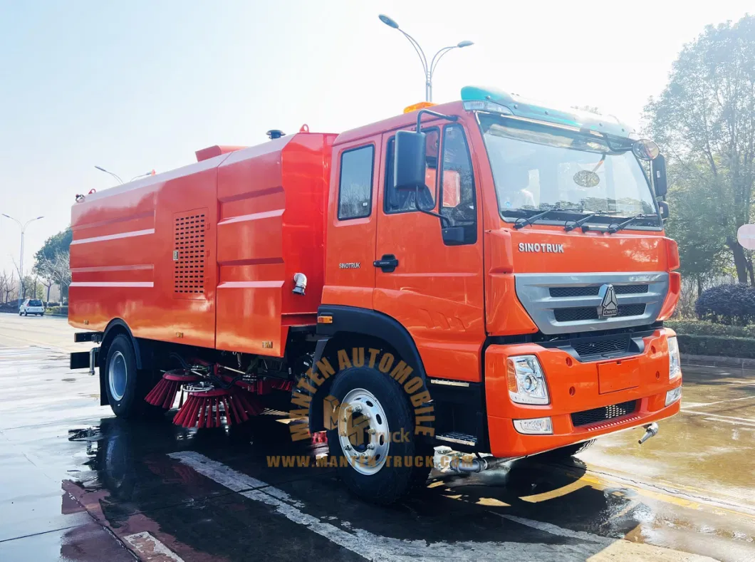 Hot Selling HOWO 4X2 4 Brushes 8cbm Road Sweeper Truck/Vacuum Cleaner Truck for Street Cleaning