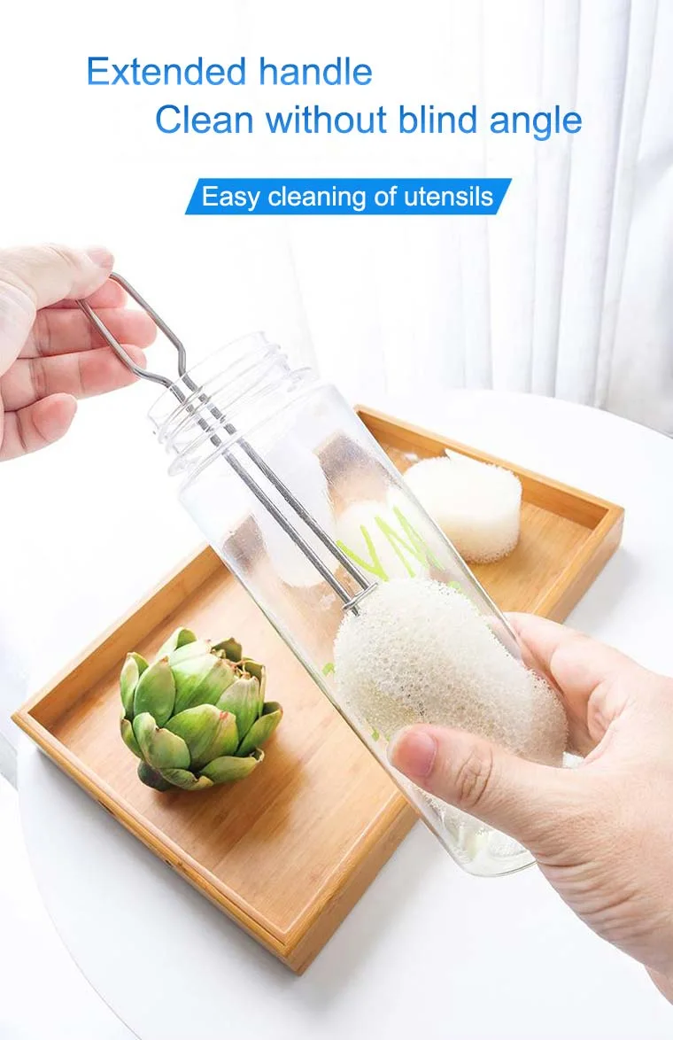 Free Samples for OEM ODM Kitchen Spot Cup Brush Cup Clean Sponge Long Handle Glass Brush Bottle