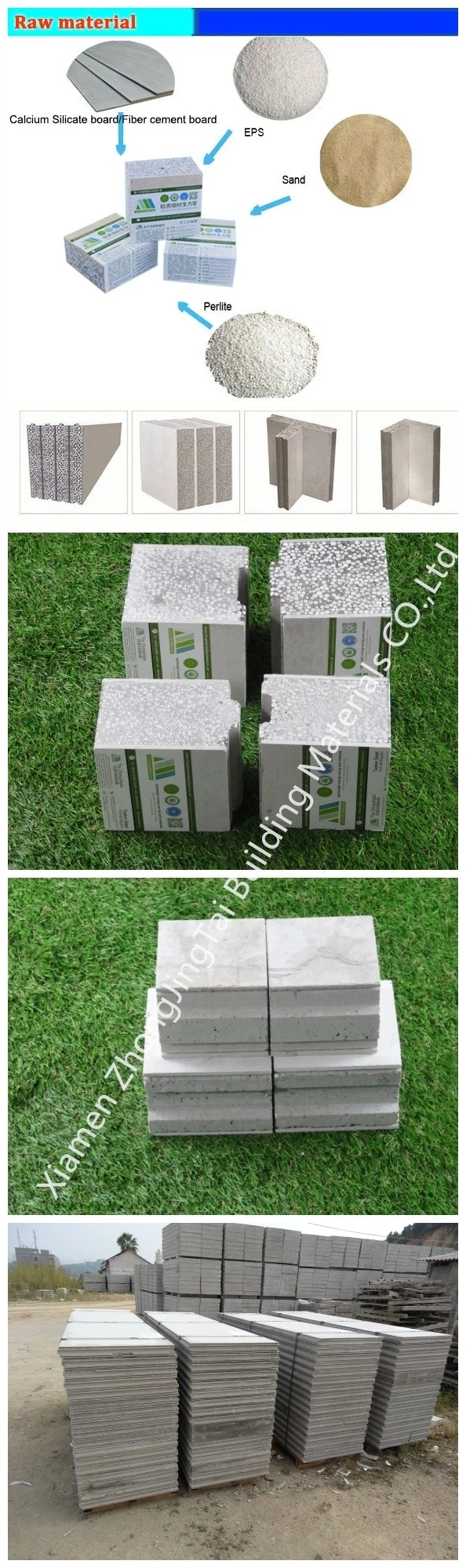 Fireproof/ Waterproof EPS Cement Wall Panel for Project/Building/Office/Hotel/Mall