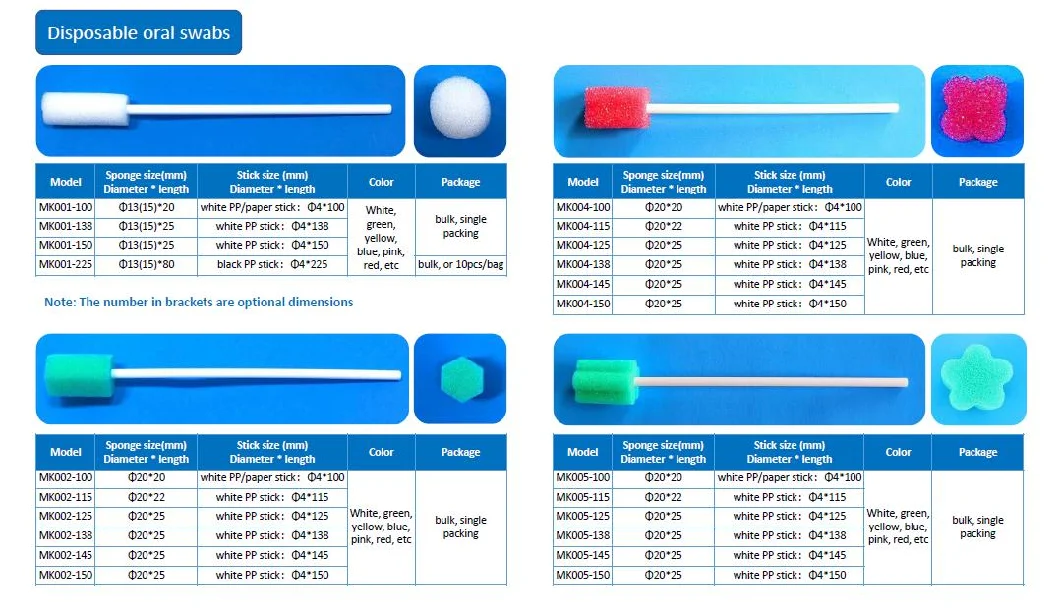 Hot Selling Medical Disposable Oral Foam Swab Sponge Brush