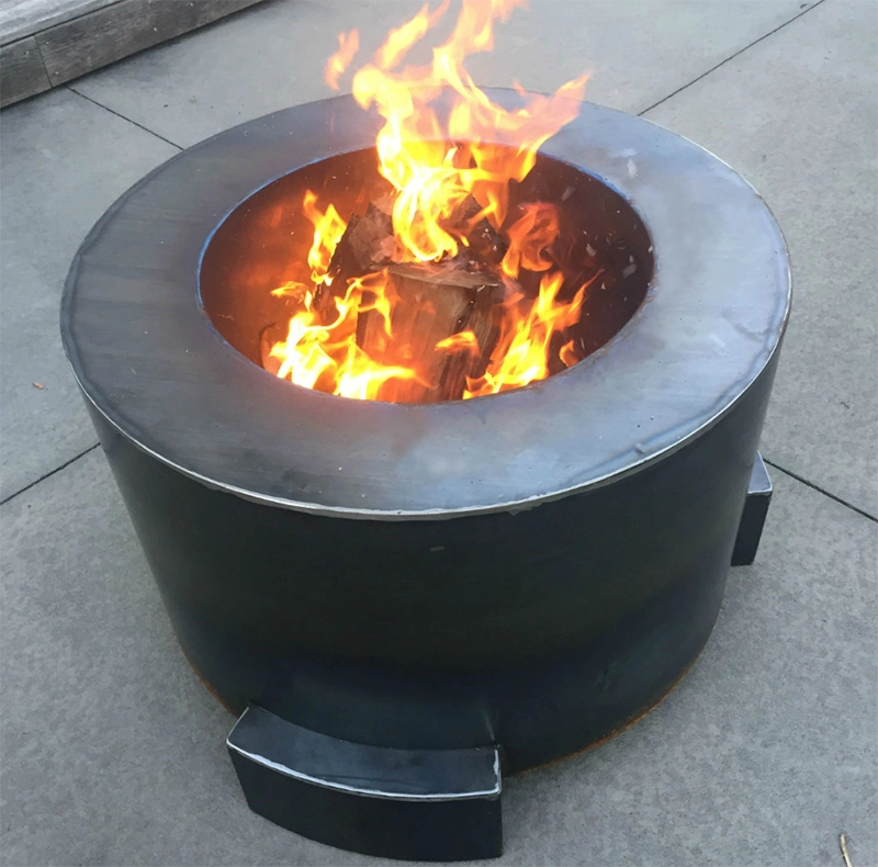 Corten Steel Wood Burning Fireplace Outdoor Round Firepit Table