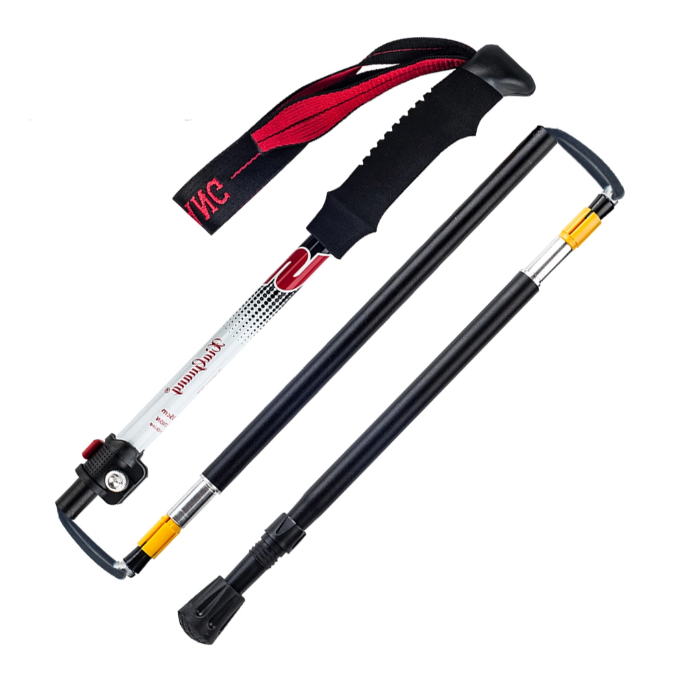 Aluminium Alloy Foldable Aluminium Snow Alpenstock Mountaineering Cane Hiking Nordic Walking Sticks Trekking Poles for Outdoor