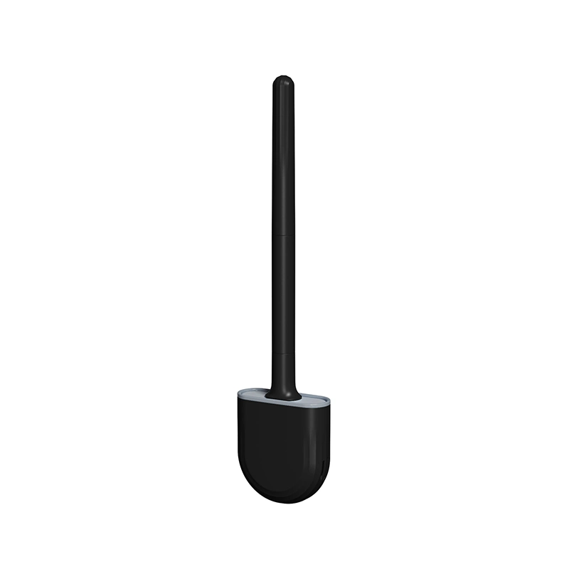 New Toilet Brush Black Wall Mounted Silicone Toilet Brush and Holder Set