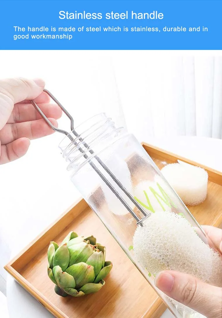 Free Samples for OEM ODM Kitchen Spot Cup Brush Cup Clean Sponge Long Handle Glass Brush Bottle