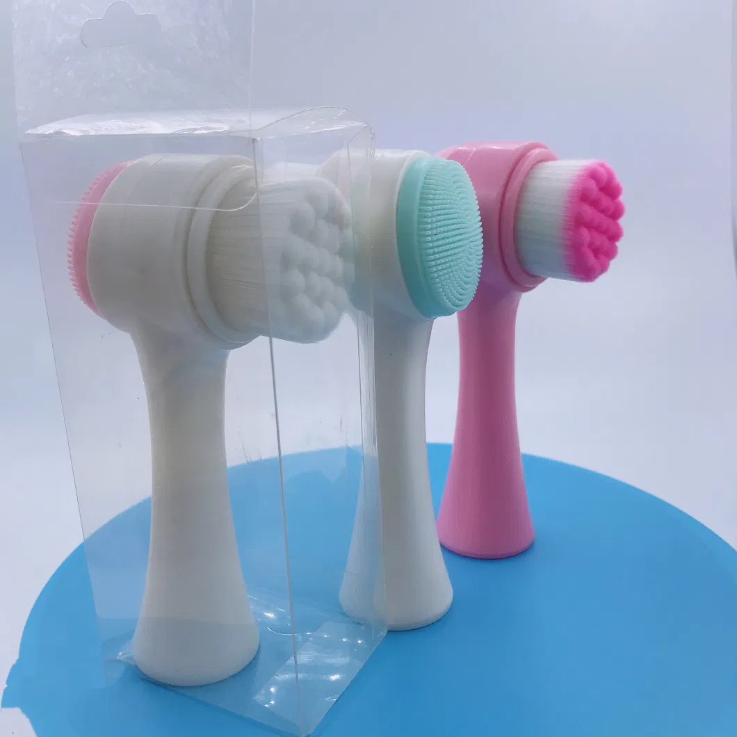 Hot Selling Product Portable ABS PVC Box Double Headed Face Washing Brush