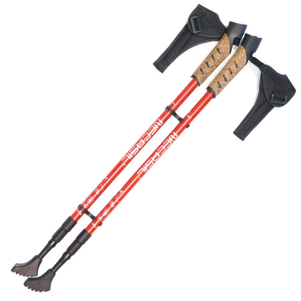 Adjustable Alpenstock Walking Stick Anti-Skid Telescopic Aluminum Hiking Stick Lightweight Mountaineering Cane Trekking Poles