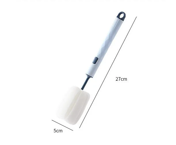 Removeable Long Plastic Handle Sponge Cleaning Brush