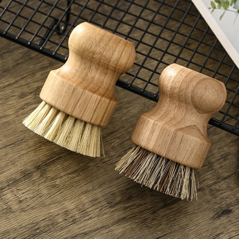 Pots Pans Washing Short-Handle Natural Sisal Kitchen Coconut Palm Cleaning Stain-Removal Brushes