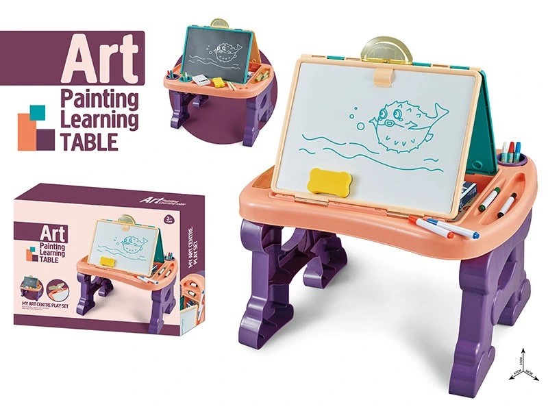 Kids Educational Art Painting 2 in 1 Drawing Board Learning Table Double Side Stand Board Toy