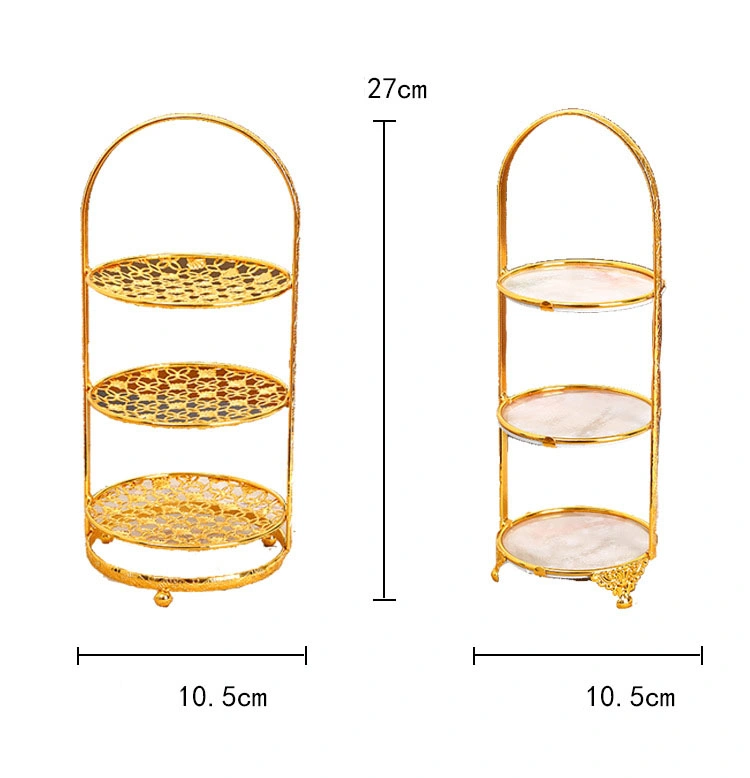 Metal Gold Wedding Cake Display Tray Cake Stand 2 and 3 Tier Dessert Stand for Party