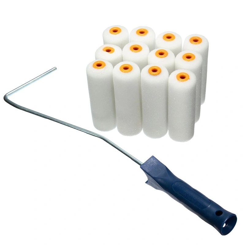 13PCS/Set 100mm Handles Craft Paint Foam Rollers Brush