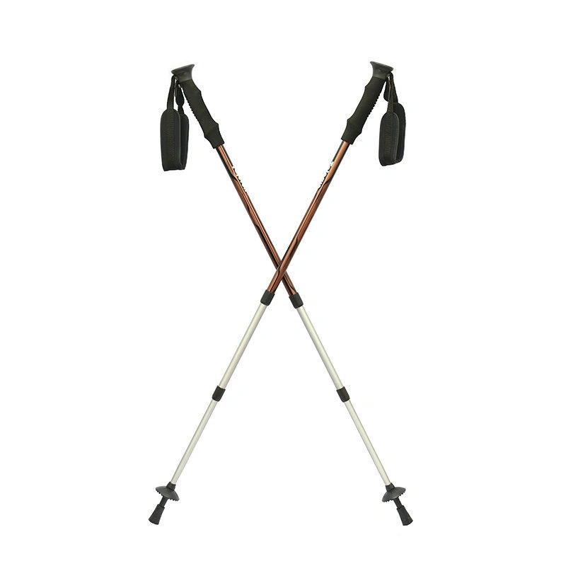 Wholesale 3-Section Telescopic Folding Aviation Aluminum 6061/7075 Tracking Walking Hiking Sticks Trekking Poles